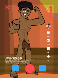 1boy balls biceps black27-0 dark-skinned_male disventure_camp facial_hair flexing flexing_bicep foreskin human james_(disventure_camp) james_costa looking_at_viewer male male_only muscular_male naked naked_male navel nipples nose_piercing nose_ring nude nude_male piercing pointing_at_viewer pubes pubic_hair recording solo solo_focus tagme uncircumcised uncut