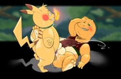 2boys anal ass charmander chubby cum cum_in_ass ero_(character) fire furry gay half-closed_eyes huge_ass interspecies large_penis male_only nintendo original_character penis pikachu pokémon_(species) pokemon pokemon_rgby satsui-n0-had0u scalie sex teapot_(body_type) thick_thighs wide_hips yaoi