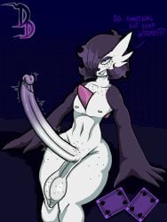 1boy balls big_balls big_penis black_hair blue_background curvaceous curvy curvy_figure darkdoom dialogue english_text erection femboy foreskin game_freak gardevoir girly hair_over_one_eye huge_balls huge_cock hung_femboy hung_trap long_penis looking_at_viewer low_hanging_balls male male_only nintendo nude penis pokemon retracted_foreskin solo solo_male talking_to_viewer text thick_thighs throbbing_penis uncircumcised voluptuous voluptuous_male wide_hips