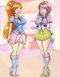 absurdres bloom_(winx_club) expressionless female female_only femsub human human_only long_hair no_wings orange_hair purple_hair spiral_eyes standing standing_at_attention symbol_in_eyes tecna_(winx_club) winx_club zorro-zero