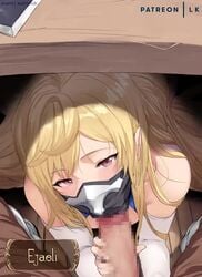 1boy 1girls animated audionoob big_penis blonde_hair blowjob censored edit ejaeli_(granblue_fantasy) erection face_mask fellatio fellatio_under_mask fellatio_under_table female gran_(granblue_fantasy) granblue_fantasy handjob hews_hack large_penis lk looking_at_viewer male male_pov mask oral penis pink_eyes pov shorter_than_30_seconds sound stealth_oral straight table under_table veins video