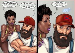 bimbo comic dark-skinned_female dark_skin female interracial male pale-skinned_male pale_skin yair