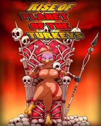 1girls 2018 areolae ass avian bones breasts curvy erect_nipples female female_only huge_ass huge_breasts lonbluewolf nipples nude skull thanksgiving thick_thighs turkey