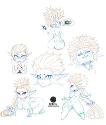 1girls alternate_breast_size alternate_hairstyle angry ass breasts doodle eye_contact female female_only himawari imp_midna looking_at_viewer midna nipples sketch solo spiky_hair text the_legend_of_zelda thick_thighs twilight_princess vagina watermark wide_hips