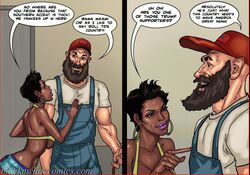 bimbo comic dark-skinned_female dark_skin female interracial male pale-skinned_male pale_skin yair