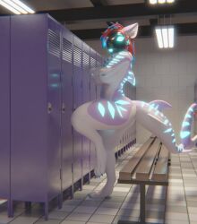 anthro blender_(artwork) digital_media_(artwork) female fish hi_res locker_room lucke_ptr machine marine protogen shark solo