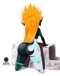 1girls ass back big_ass breasts female female_only himawari imp_midna long_hair looking_away midna nintendo nude orange_hair presenting_hindquarters sideboob small_breasts solo standing text the_legend_of_zelda twilight_princess url watermark