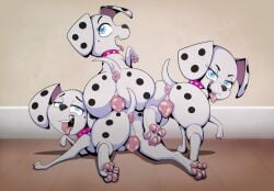 101_dalmatian_street 101_dalmatians 3girls alternate_version_available animal_anus animal_genitalia animal_pussy anus ass ass_squish asshole big_ass big_butt black_spots blue_eyes butt_squish canid canine canine_anus canine_genitalia canine_pussy canis claws collar collar_only cub dallas_(101_dalmatians) dalmatian deja_vu_(101_dalmatians) destiny_(101_dalmatians) digital_drawing_(artwork) digital_media_(artwork) disney dog dog_collar dog_girl domestic_canine domestic_dog eyebrows eyelashes fat_ass fat_butt female female_canine female_cub female_dog female_feral female_focus female_only feral feral_female feral_focus feral_only genitalia hi_res high_resolution highres hind_legs hindlegs hindpaw looking_at_viewer looking_back looking_back_at_viewer open_mouth open_smile painted_claws painted_nails pawpads paws pink_anus pink_collar pink_pawpads pink_pussy presenting presenting_anus presenting_ass presenting_butt presenting_hindquarters presenting_pussy psy101 pussy raised_tail siblings simple_background sisters smile smiling smiling_at_viewer spots spotted_body spotted_fur tail tail_raised tailhole teasing teasing_viewer teasing_with_ass teasing_with_butt toe_claws toes tongue tongue_out triple_d_(101_dalmatians) triplets url vagina vulva white_body white_fur young young_female young_feral