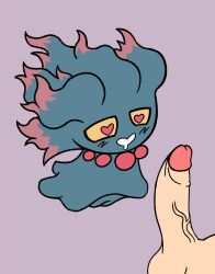 animated blush darkpatito digital_media_(artwork) duo erection female feral generation_2_pokemon genitals ghost hair hi_res human looking_pleasured male male/female mammal misdreavus nintendo nude penis pokemon pokemon_(species) pussy seduced seductive simple_background spirit vulva