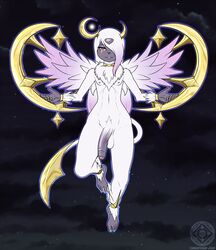 1boy 2018 abs absol anthro anthrofied barefoot bat belly big_penis big_testicles blue_background bracelet canine claws clouds feet flaccid flying foreskin furry fusion girly glowing hair_over_one_eye hi_res huge_penis humanoid_feet humanoid_penis hybrid long_penis looking_at_viewer lunala male male_only mega_absol mega_evolution night nintendo nipples nude penis pink_eyes pink_fur pokémon_(species) pokemon pokemon_(species) pokemon_rse pokemon_sm pubic_hair sky smile solo spread_legs stars tail tanukiarts teeth testicles text thick_thighs thigh_gap thin_waist toes uncut veins veiny_penis video_games watermark white_fur wide_hips wings