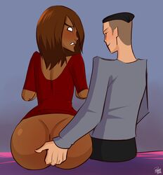 2boys androgynous ass crossdressing dark-skinned_femboy dark-skinned_male dark_skin femboy fingering gay girly interracial joaquin_(pranky) male pale-skinned_male pale_skin pranky sissy trap undercut yaoi