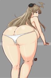 1girls 2018 ahoge anus ass bare_shoulders bent_over big_breasts blush breasts brown_eyes brown_hair chubby cleavage double_bun eyelashes female female_only gaikiken grey_background hanging_breasts huge_ass huge_breasts human large_breasts long_hair looking_at_viewer looking_back marvelous panties pussy renka_(senran_kagura) senran_kagura sideboob sketch solo standing text thick_thighs watermark white_panties wide_hips