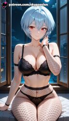 rei ayanami from neon genesis evangelion by skypassion