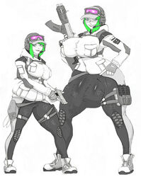 1futa 1girls ass breasts bulge ela_(rainbow_six) eyewear_on_head female futanari harkonner hyper hyper_penis penis_outline penis_under_clothes rainbow_six rainbow_six_siege tactical_glasses tagme tom_clancy