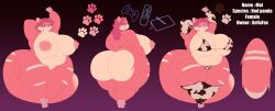 absurd_res ailurid animal_print anthro areola ass belly big_breasts big_butt bikini breasts bubble_butt clothing cow_print erect_nipples eyewear female glasses hair hands_up handwear hi_res huge_breasts huge_butt hyper hyper_breasts hyper_butt legwear long_hair looking_at_viewer looking_back looking_back_at_viewer mammal markings mei_(fox_xofix) mittens model_sheet multicolored_body neon_lights nipples overweight overweight_female paws pink_areola pink_body pink_eyes pink_hair puffy_areola rear_view red_panda simple_background slightly_chubby solo spine swimwear text thick_thighs thigh_highs two-piece_swimsuit wearing_glasses white_body wide_hips zariorwen