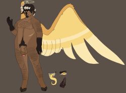 adam_(hazbin_hotel) angel angel_wings big_boy character_design chubby creature fan_art hazbin_hotel male penis redesign reference_image reference_sheet