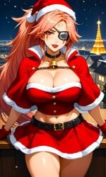 1woman ai_generated arc_system_works arm_support arrogant_female assertive_female babe baiken beautiful_woman billiemi02 busty christmas christmas_clothing city_lights cityscape confident_female curvy_figure dominant eiffel_tower eyelashes eyepatch eyeshadow fantasy female_samurai fighting_game forehead_tattoo france gloves gorgeous guilty_gear guilty_gear_strive guilty_gear_xrd hot large_breasts lipstick long_pink_hair looking_at_viewer night paris pleasured red_eyes_female santa_hat sexy skirt smiling solo_female stable_diffusion thick_thighs video_game_character video_game_franchise video_games voluptuous_body waifu warrioress