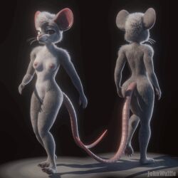 3d_(artwork) animated anthro areola ass bouncing_breasts bouncing_butt breasts brown_body brown_eyes brown_fur claws countershading digital_media_(artwork) female fur genitals grey_hair hair johnwulffe looking_at_viewer loop mammal mirielle_(johnwulffe) mouse multiple_angles murid murine nipples rodent small_breasts smile smiling_at_viewer solo tail vulva walk_cycle walking whiskers