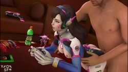 3d alternate_version_available animated bent_over d.va distracted doggystyle female from_behind male no_sound overwatch penetration sex source_filmmaker straight tagme video yadasfm