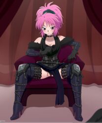 1girls black_panties breasts cleavage clothing cosplay female female_only high_heel_boots high_heels human hunter_x_hunter inusen long_hair machi_komacine pale-skinned_female pale_skin panties phantom_troupe pink_hair shounen_jump skirt solo spread_legs tagme the_witcher_(series) the_witcher_3:_wild_hunt upskirt villainess voluptuous yennefer_(cosplay)