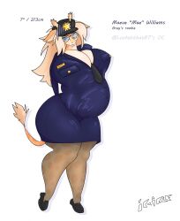 bbw big_beautiful_woman big_belly cop curvy_hips fat_female female huge_belly huge_breasts ic-icle inflation massive_belly massive_breasts oc overweight overweight_female policewoman reference_sheet sly_cooper_(series) stuffed_belly tight_clothing