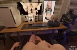 1futa 1girls 3d 3d_(artwork) android android_girl average_breasts average_sized_penis blender breasts brn0 crossed_legs cum cum_jar cum_on_desk cum_on_table cumshot curled_toes desk desk_lamp detached_head disembodied_head disgusted disgusted_look ejaculation erection feet female figure figurine fishnet_legwear fishnet_stockings fishnets foot_fetish futanari gaming_chair gaming_headset gaming_room goonette gooning hair_over_one_eye handjob head_on_pillow headless headless_woman jar jerking_off jerkingoff kpop_demon_hunters looking_at_another looking_at_viewer masturbation mira_(kpop_demon_hunters) nier:_automata nipples nude pc penis pink_fishnets pink_hair pov pubes pubic_hair pussy removable_head self_upload short_hair toenail_polish toes toes_curled voyeur voyeurism watching watching_masturbation watching_porn watermark white_hair yorha_2b