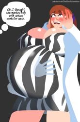 belly_rub big_breasts dimpixelanimations doctor fetal_movement glasses inflation pregnant_belly pregnant_female red_hair request tits_bouncing