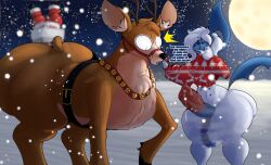 2025 absol amazon_position amazonian_mating_press anthro anthro_on_feral anus ass balls big_balls big_butt black_anus bodily_fluids brown_body brown_fur christmas colored commission deer destiny's_art dialogue digital_drawing_(artwork) digital_media_(artwork) dominant dominant_feral duo female feral from_front_position fur furniture furry generation_3_pokemon genitals herm hi_res holidays hooves inside intersex intersex/female mammal marin_asmodeus_sant_halb mating_press mega_absol mega_evolution new_world_deer nintendo oc on_sofa outside penetration pokemon pokemon_(species) pokemon_rse puffy_anus rear_view reindeer sex size_difference sofa sweat tagme thick_thighs vaginal_penetration vixen_(reindeer) white_body white_fur zoophilia