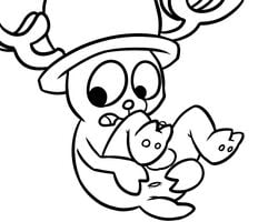 2_fingers 2_toes antlers anus ass balls black_and_white cervine hat horn male male_only mammal monochrome non-human one_piece open_mouth penis pokehidden semi-anthro simple_background solo spread_anus spreading toes tony_tony_chopper toony white_background