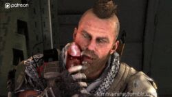 3d animated bara beard call_of_duty censored cum_on_face cum_on_hair dark_penis donnie_ruin_walsh erection facial_hair fingerless_gloves gay handjob handjob_with_gloves holding_penis male masturbating_other mohawk mosaic_censoring mostly_offscreen_character pleasure_face pointless_censoring ripped_shirt semen sfmtraining shaved_sides source_filmmaker stroking_cock yaoi