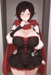 ai_generated big_breasts blush clothed_female female female_only looking_at_viewer ruby_rose rwby stable_diffusion whisperinggale