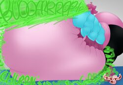 2_toes 6_arms anthro arachnid arthropod belly big_belly big_breasts big_butt black_clothing blue_clothing blue_topwear bottomwear breasts burp_cloud burping butt clothed clothing digestion digestion_noises digital_media_(artwork) expansion feet female female_pred freckles hair hand_on_belly hi_res huge_belly huge_breasts huge_butt hyper hyper_belly hyper_breasts hyper_butt lilith_(sokoyo_owo) mass_vore multi_arm multi_limb multiple_prey obese obese_female onomatopoeia overweight overweight_anthro overweight_female pink_body pink_hair pink_skin rumbling_stomach simple_background sokoyo_owo solo sound_effects spider text thick_thighs toes topwear vore weight_gain wide_hips yellow_eyes