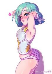 1girls ass battle_armor bob_cut bulma_briefs dragon_ball dragon_ball_z elastic_armor female female_only kajinman looking_at_viewer milf panties solo vegeta_(cosplay) wink