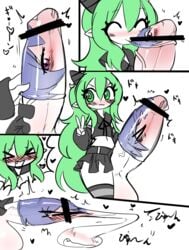 1futa 1girls 2019 ahe_gao animal_genitalia animal_penis blue_hair blush censor_bar censored condom condom_in_mouth cum cum_inside cyrie cyrie_chan_(cyrie) ejaculation erection excessive_cum female futanari green_eyes green_hair huge_balls huge_cock hyper_penis inflation intersex larger_futanari living_condom long_penis magic masturbation midriff orgasm original original_character penis penis_out penis_under_skirt purple_eyes sailor_collar sailor_uniform simple_background size_difference skirt small_but_hung smaller_female solua_(cyrie) standing stretching striped_legwear stripes tagme thighhighs tongue_out transformation white_background wink