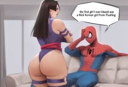 1boy 1boy1girl 1girls ai_generated ass betsy_braddock big_ass big_breasts big_thighs breasts curvaceous curvy curvy_figure elizabeth_braddock female hips homo_superior hourglass_figure huge_ass huge_thighs kwannon_(marvel) large_ass large_thighs legs light-skinned_female light-skinned_male light_skin male male/female marvel marvel_comics mature mature_female mutant_(marvel) mutate_(marvel) peter_parker phophopho psylocke psylocke_(kwannon) slim_waist spider-man spider-man_(series) straight thick thick_hips thick_legs thick_thighs thighs voluptuous waist wide_hips wide_thighs x-men
