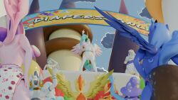 3d 3d_(artwork) abdl absurd_res absurd_resolution absurdres alicorn blender blender_(artwork) blender_(software) blender_cycles castle clouds coco_pommel_(mlp) diaper diaper_fetish diaper_only ear_ring earth_pony friendship_is_magic hat horn horns hypnosis mind_control mlp my_little_pony princess_cadance_(mlp) princess_celestia_(mlp) princess_luna_(mlp) scat soiling_diaper spiral_eyes spitfire_(mlp) toriel trixie_(mlp) trixie_lulamoon unicorn used_diaper wings zecora_(mlp)