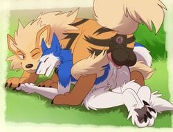 2boys all_fours anal anal_sex animal_genitalia animal_penis anthro anus arcanine ass black_fur black_nose blue_fur canine canine_penis claws closed_eyes cum cum_in_ass cum_inside doggy_style duo erection feet feral feral_on_anthro feral_penetrating_anthro from_behind_position fur furry furry_only gay harlem interspecies knot larger_feral larger_male male male_only male_penetrated male_penetrating mammal multicolored_fur nintendo no_humans nude one_eye_closed orange_fur orgasm original_character paws penetration penis poképhilia pokemon pokemon_(species) pokemon_rgby quadruped sergal sex size_difference smaller_anthro smaller_male testicles thick_thighs toe_claws two_tone_fur video_games white_balls wide_hips yaoi zoophilia