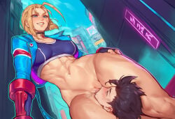 1girls abs ai ai-created ai_art ai_assisted ai_generated athletic athletic_female blonde_hair blue_eyes bob_cut british british_female cammy_white capcom cunnilingus devouring_pussy fingerless_gloves gauntlet jacket licking_pussy muscular muscular_female short_hair street_fighter street_fighter_6 thick_thighs toned toned_female