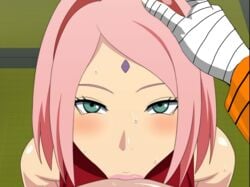 1boy 1girls :>= balls_deep bandage bandaged_arm bare_shoulders blowjob blush boruto:_naruto_next_generations cheating cheating_husband cheating_wife edit facial fellatio female forehead_jewel green_eyes hand_on_head headband kh-fullhouse lipstick looking_at_viewer male male_pov milf naruto netorare ntr oral pink_hair pov pov_eye_contact sakura_haruno sex straight sweatdrop uzumaki_naruto