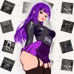 big_ass big_breasts curvy curvy_female curvy_figure doki_doki_literature_club purple_hair thick thick_ass thick_thighs thighs yuri_(doki_doki_literature_club)