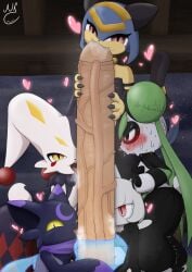 1futa 5girls bunny_girl bunny_tail cat_girl cat_humanoid catgirl cock dupin_(pal) furry furry_female futanari heart hearts holding_penis huge_cock huge_penis implied_futa leafan_(pal) licking_penis multiple_girls nekojaanai nibbling night night_sky orange_eyes pal_(species) palphilia palworld penis pocketpair red_eyes saliva sekhmet_(pal) solenne_(pal) veiny_penis wispaw yellow_eyes
