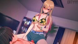 ass big_ass big_breasts big_thighs bikini bikini_top blonde_female blonde_hair climax friends kitagawa_marin large_balls large_breasts large_thighs my_dress_up_darling panties pants purple_hair rubber rubber_clothing rubbing rubbing_clitoris rubbing_penis rubbing_pussy tagme video