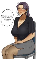 1girls absurd_res after_fellatio after_oral after_sex big_breasts breasts cleavage cum cum_drip cum_in_mouth female female_only large_breasts mature mature_female mature_woman milf original original_character pubic_hair pubic_hair_in_mouth pubic_hair_on_face solo solo_female suo68