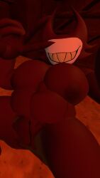 bbw big_arms breasts breasts_out chubby_female cryptiacurves legs_apart legs_spread naked_female nipples nipples_outside no_eyes peace_sign pussy_exposed red_body vrchat vrchat_avatar vrchat_media vrchat_model yellow_teeth