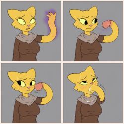 1:1 anthro autofellatio blush blush_lines bodily_fluids body_horror body_modification body_part_in_mouth body_part_transformation clothed clothing comic cum cum_in_mouth cum_inside curse cursed felid feline fellatio female fur futanari genital_fluids genitals herm hi_res intersex katia_managan khajiit mammal masturbation microsoft nangathong nightmare_fuel oral oral_masturbation oral_penetration orange_body orange_fur penetration penile penile_masturbation penis precum precum_on_penis prequel_adventure sex solo surprise surprised_expression sweat teeth tentacle tentacle_in_mouth tentacle_penetration the_elder_scrolls torn_clothing transformation where_is_your_god_now yellow_sclera