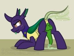 4:3 anus arthropod ass ass_up big_penis bodily_fluids changeling cum feral friendship_is_magic genital_fluids genitals hasbro looking_at_viewer male my_little_pony penis precum reformed_changeling solo tapering_penis tongue tongue_out wasisi wasisi_(wasisi)