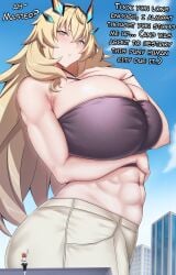2girls abs anybrody athletic athletic_female barghest_(gawain)_(fate) big_breasts big_breasts blonde_female blonde_hair blonde_hair blonde_hair_female breasts breasts city couple date extreme_size_difference female female_focus female_only fujimaru_ritsuka_(female) giantwss giga_giantess ginger ginger_female girlfriend girlfriends height_difference heterochromia huge_boobs huge_breasts muscular muscular_female orange_hair orange_hair_female size_difference toned toned_female