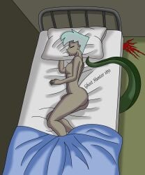 arms_behind_head bare_arms bare_ass bare_breasts bare_legs bare_shoulders bare_thighs barefoot bubble_ass bubble_butt danny_fenton danny_phantom dark-skinned_male dark_skin ghosthunter1851(artist) lying_on_bed lying_on_side nickelodeon nude nude_male round_ass round_butt sleep_molestation sleeping tentacle thick_ass thick_butt thick_legs thick_thighs white_hair