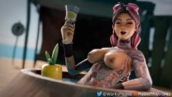 1girls 2025 3d 3d_(artwork) alternate_version_available areolae beach_jules blender breasts dark_areola dark_areolae dark_nipples epic_games female female_focus female_only fortnite fortnite:_battle_royale freckles freckles_on_face goggles_on_head headwear hot_tub jules_(fortnite) light-skinned_female light_skin loop looping_animation medium_breasts music nipple_piercing nipples nude nude_female petite petite_body pierced_nipples pink_hair pleasethisworks ponytail ponytails relaxing short_playtime solo sound sound_effects tagme tattoo tattoos twintails video watermark