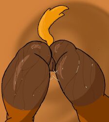 anthro ass bodily_fluids brown_background brown_body butt_focus canid canine canis clothing colored female footwear glistening idw_publishing legwear mammal pussy rear_view sega simple_background socks solo sonic_(series) sonic_the_hedgehog_(comics) sonic_the_hedgehog_(idw) sonic_the_hedgehog_(series) sweat sweat_string tail tennokuma thick_thighs thigh_highs thigh_socks vulva whisper_the_wolf wolf